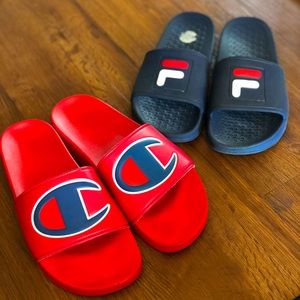 Champion and Fila Boy’s Slides